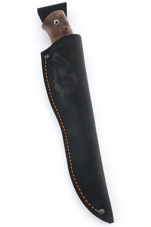 Нож Берсерк сталь дамаск рукоять карельская береза коричневая 