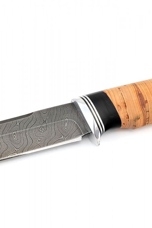 Нож Пума сталь дамаск рукоять береста 