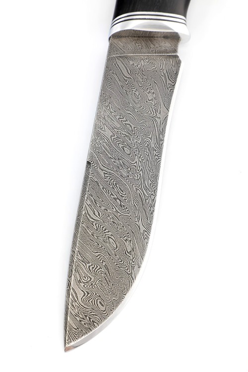 Нож Барс сталь дамаск рукоять черный граб  Нож Барс сталь дамаск рукоять черный граб