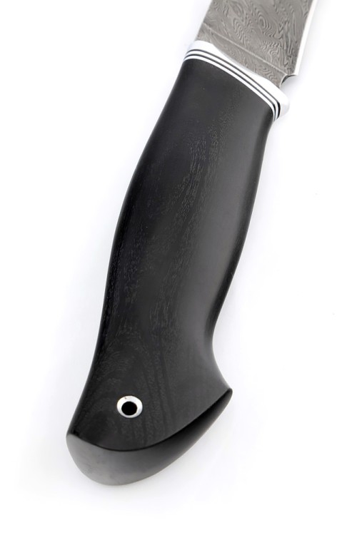 Нож Барс сталь дамаск рукоять черный граб  Нож Барс сталь дамаск рукоять черный граб