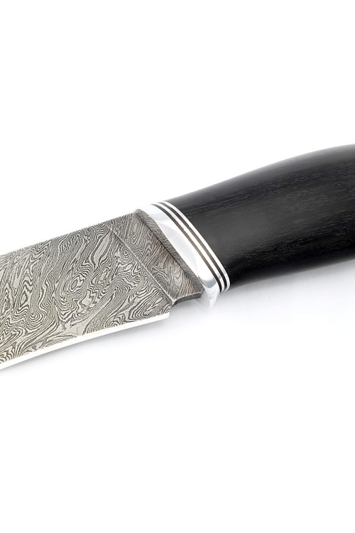 Нож Барс сталь дамаск рукоять черный граб  Нож Барс сталь дамаск рукоять черный граб