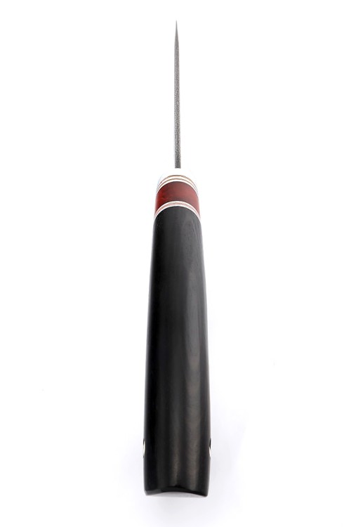 Нож Гепард сталь ХВ5 рукоять вставка акрил красный, черный граб 