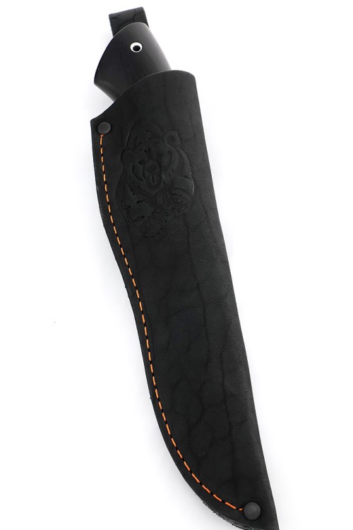 Нож Гепард сталь ХВ5 рукоять вставка акрил красный, черный граб 