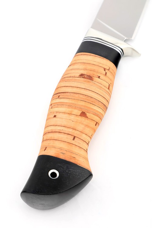 Нож Каюр сталь кованая 95х18 рукоять мельхиор, береста 