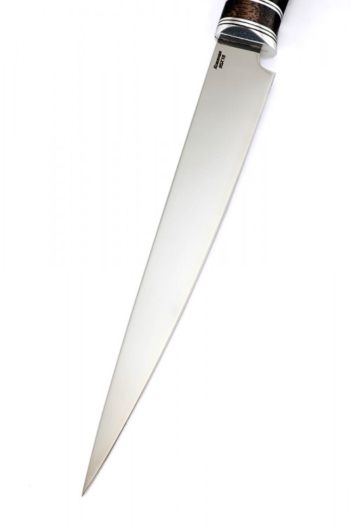 Нож Филейный кованая сталь 95х18 рукоять бубинга и черный граб 