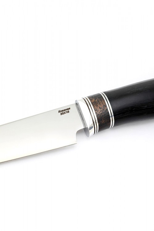 Нож Филейный кованая сталь 95х18 рукоять бубинга и черный граб 