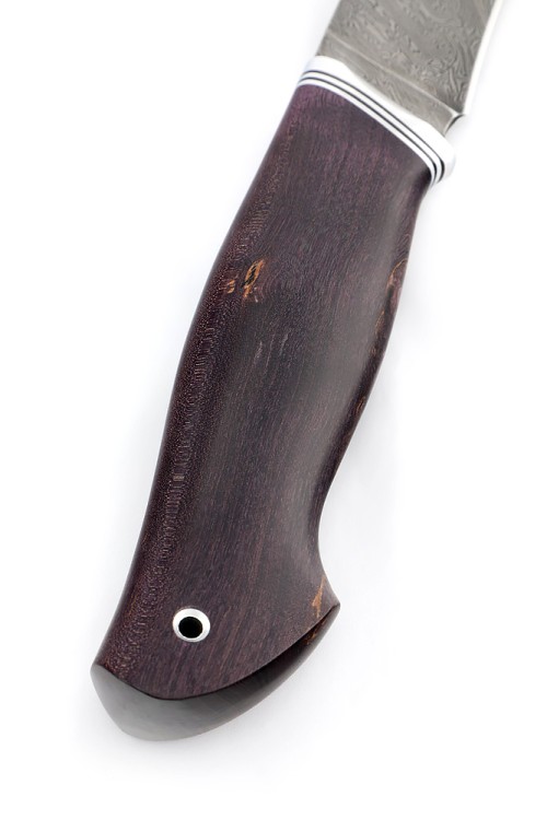 Нож Барс сталь дамаск рукоять карельская береза фиолетовая  Нож Барс сталь дамаск рукоять карельская береза фиолетовая
