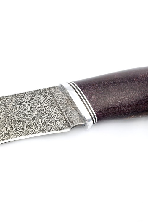 Нож Барс сталь дамаск рукоять карельская береза фиолетовая  Нож Барс сталь дамаск рукоять карельская береза фиолетовая