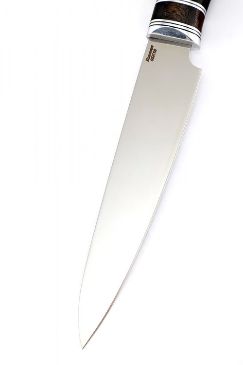 Нож Шеф Универсальный кованая сталь 95х18 рукоять бубинга и черный граб 