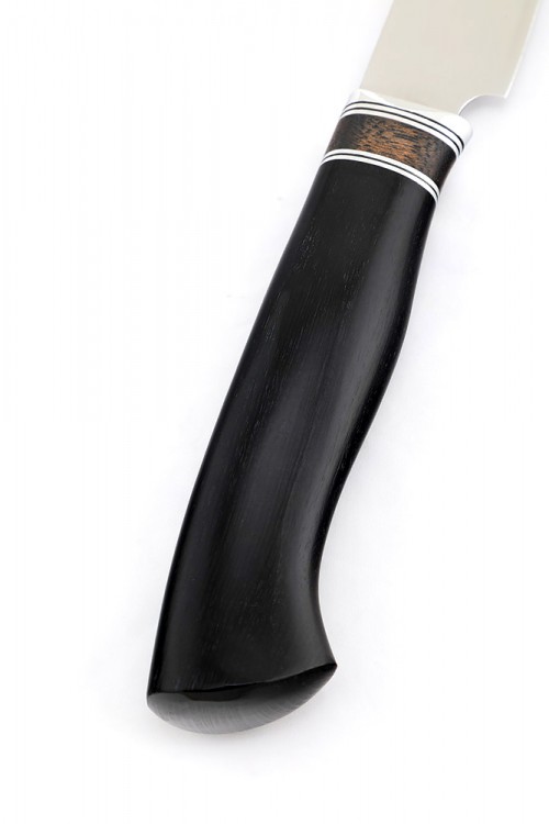 Нож Шеф Универсальный кованая сталь 95х18 рукоять бубинга и черный граб 