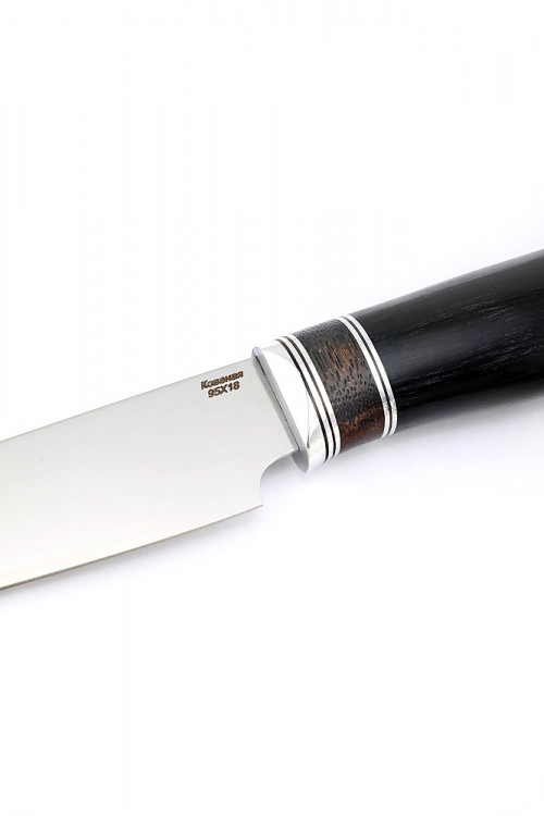 Нож Шеф Универсальный кованая сталь 95х18 рукоять бубинга и черный граб 