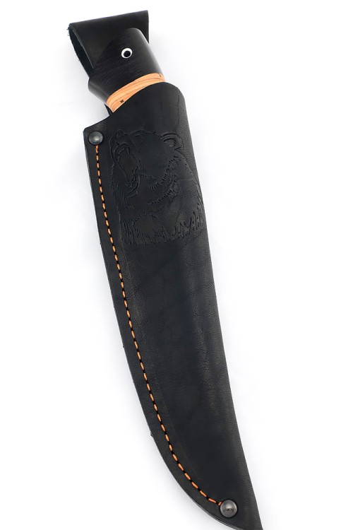 Нож Секач сталь дамаск рукоять мельхиор береста 