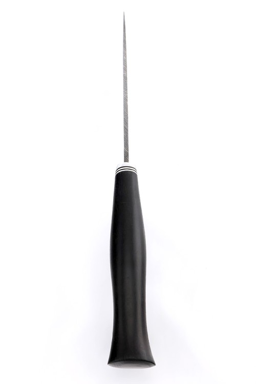 Нож Клык сталь дамаск рукоять черный граб  Нож Клык сталь дамаск рукоять черный граб