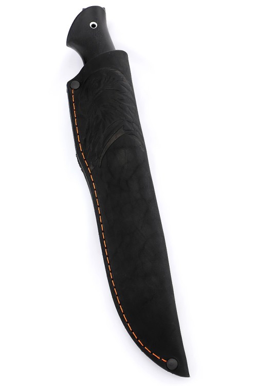 Нож Клык сталь дамаск рукоять черный граб  Нож Клык сталь дамаск рукоять черный граб