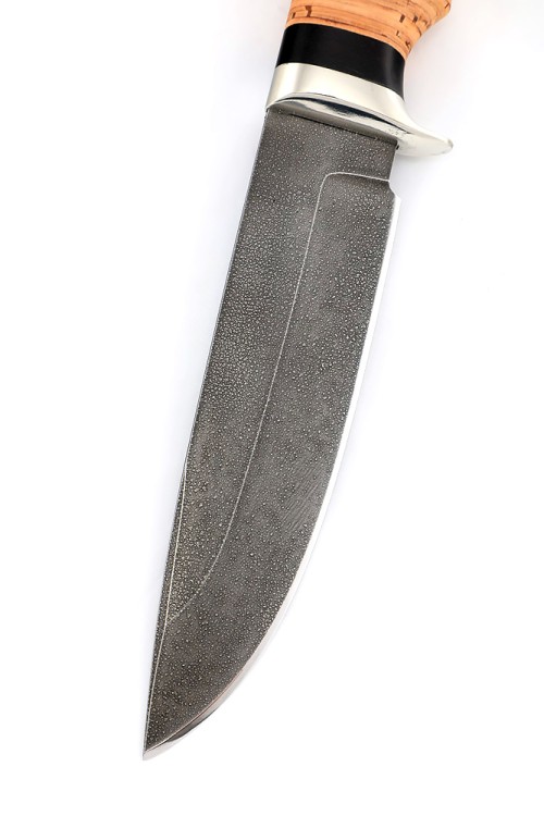 Нож Волк сталь ХВ5 рукоять мельхиор, береста 