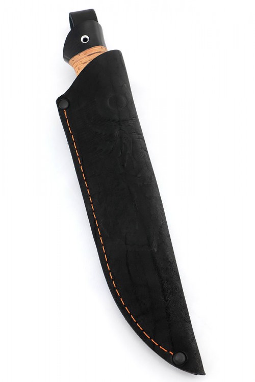 Нож Енот сталь дамаск рукоять береста 