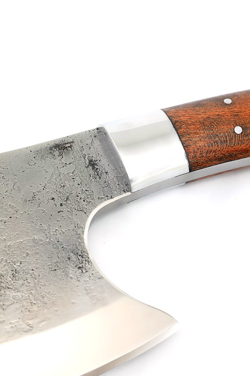 Топорик охотничий (сталь х12МФ со следами ковки, рукоять бубинга-дюраль) цельнометаллический 