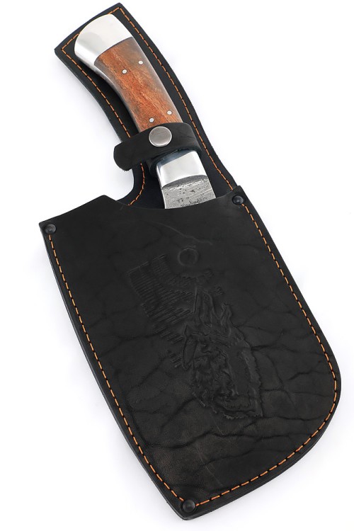 Топорик охотничий (сталь х12МФ со следами ковки, рукоять бубинга-дюраль) цельнометаллический 