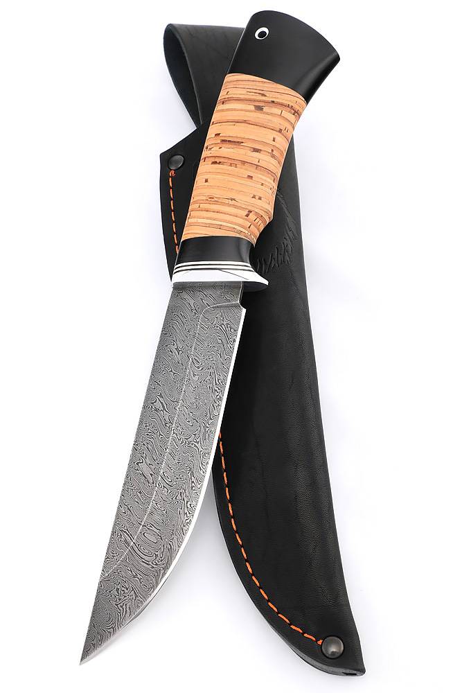 Купить нож Леший (Х12МФ, стабилизированная вставка, чёрный граб) ручной работы в кузнице Династия