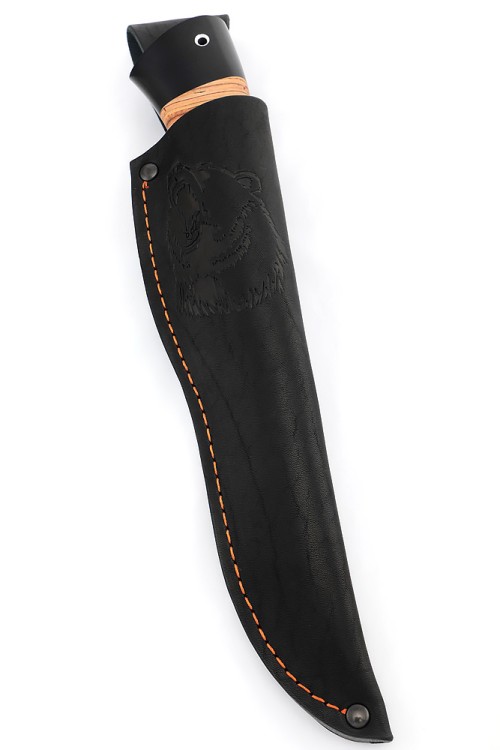 Нож Медведь сталь дамаск, рукоять береста 