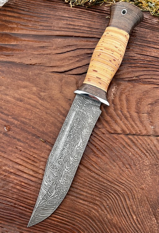 Охотничий нож Атака из дамасской стали
