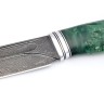 Нож Берсерк сталь дамаск-долы рукоять кап клена зеленый 