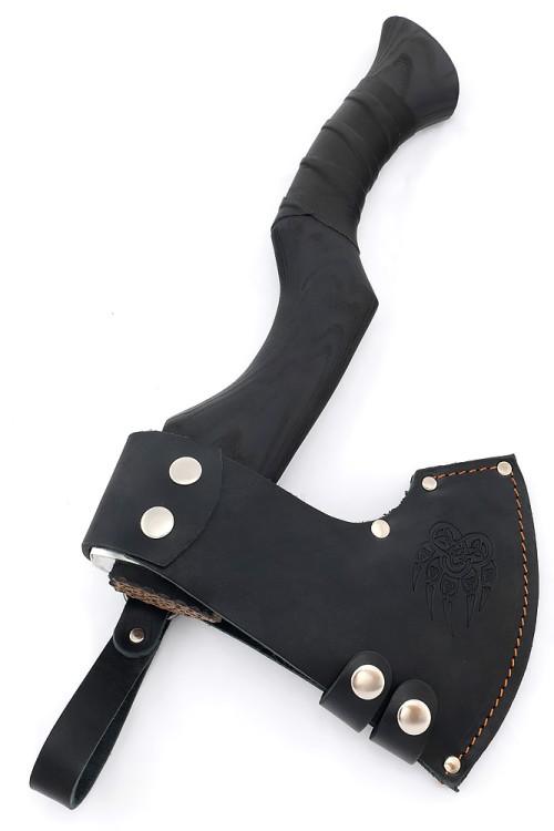 Топор №20 (9ХС, рукоять ясень, тонировка, кожа) 