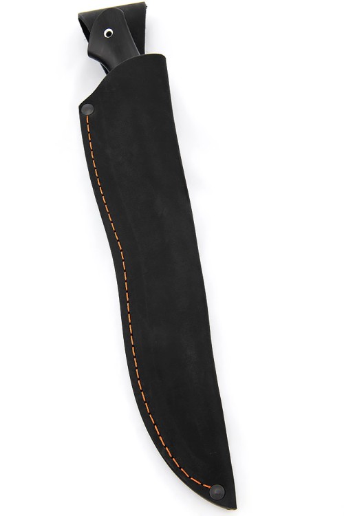 Нож Филейный средний (узкий) сталь кованая 95Х18 рукоять вставка карельская береза синяя, черный граб 