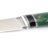 Нож Енот сталь К340 рукоять вставка черный граб, ясень стабилизированный зеленый 