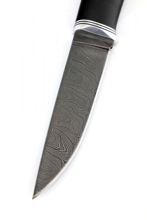 Нож Оскал сталь дамаск рукоять черный граб 
