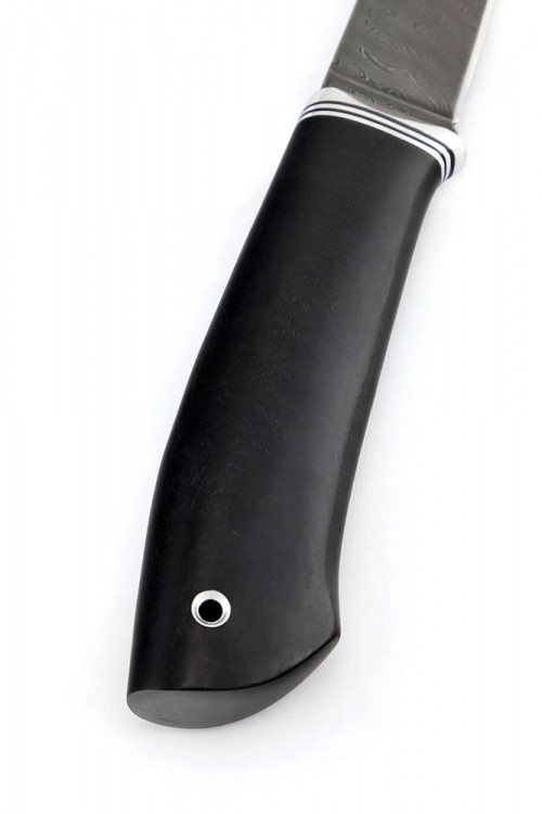 Нож Оскал сталь дамаск рукоять черный граб 