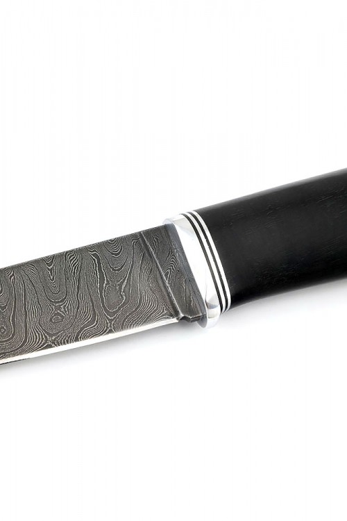 Нож Оскал сталь дамаск рукоять черный граб 