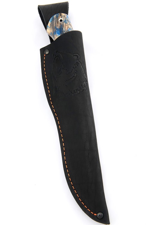 Нож Хантер сталь ХВ5 рукоять вставка черный граб, кап клена синий 