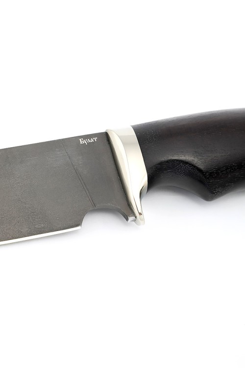 Нож Шкурник сталь булат рукоять мельхиор, черный граб 