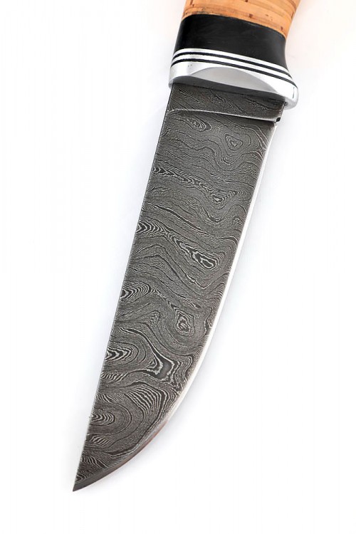 Нож Заяц сталь дамаск рукоять береста 