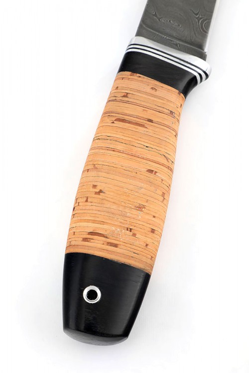 Нож Заяц сталь дамаск рукоять береста 