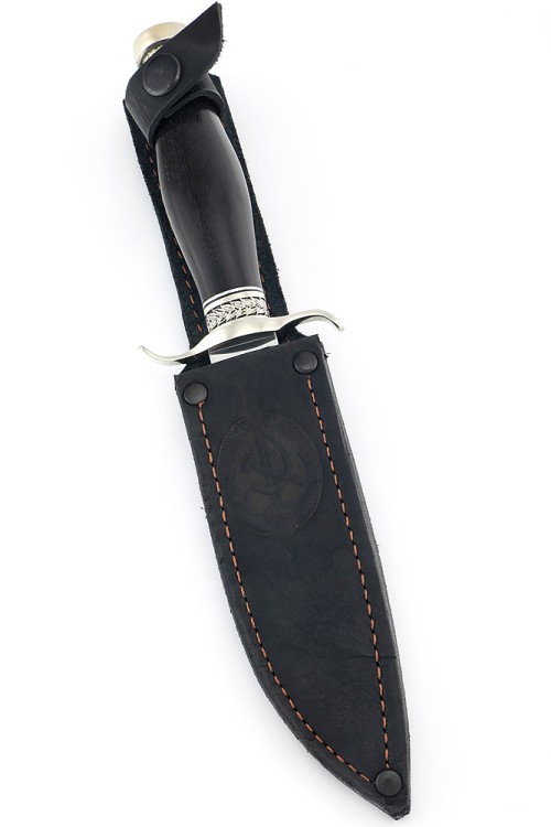 Нож Классика сталь кованая 95Х18 рукоять мельхиор, черный граб 