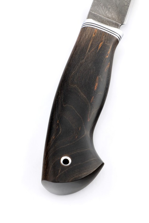 Нож Перун сталь дамаск рукоять карельская береза коричневая 