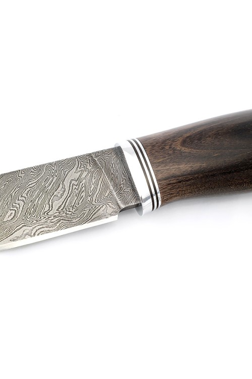Нож Перун сталь дамаск рукоять карельская береза коричневая 