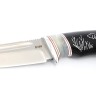 Нож Сурок сталь К340 рукоять вставка акрил белый, черный граб с инкрустацией 