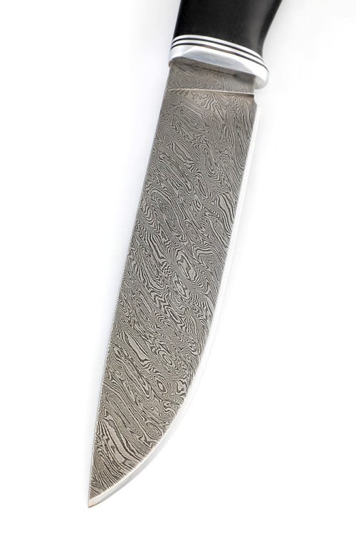 Нож Следопыт сталь дамаск, рукоять черный граб 