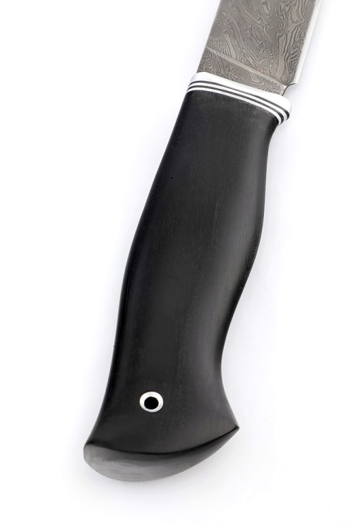 Нож Следопыт сталь дамаск, рукоять черный граб 