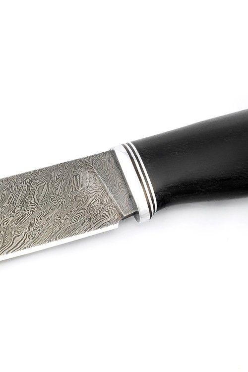 Нож Следопыт сталь дамаск, рукоять черный граб 