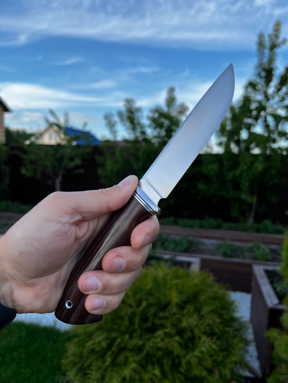 Нож Егерь сталь кованая х12мф рукоять термоциклированная ясень 