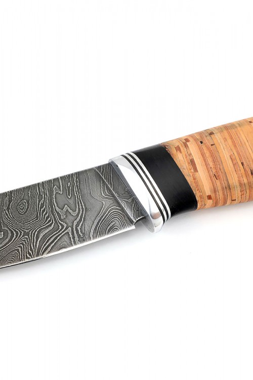 Нож Грибник сталь дамаск рукоять береста 