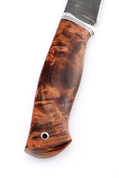 Нож Барс сталь дамаск рукоять карельская береза коричневая 