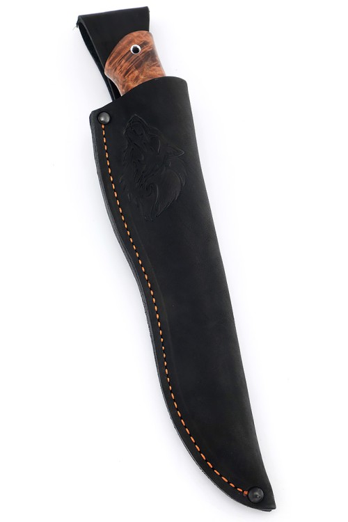 Нож Барс сталь дамаск рукоять карельская береза коричневая 