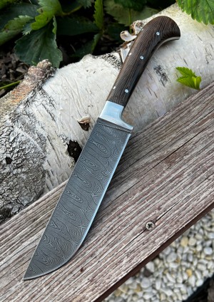 Нож Узбекский сталь дамаск рукоять венге цельнометаллический