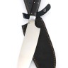 Кухонный нож Сантоку большой кованая сталь 95х18 рукоять черный граб, цельнометаллический 