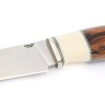 Нож Клык сталь S390, низельбер, вставка клык моржа, железное дерево 